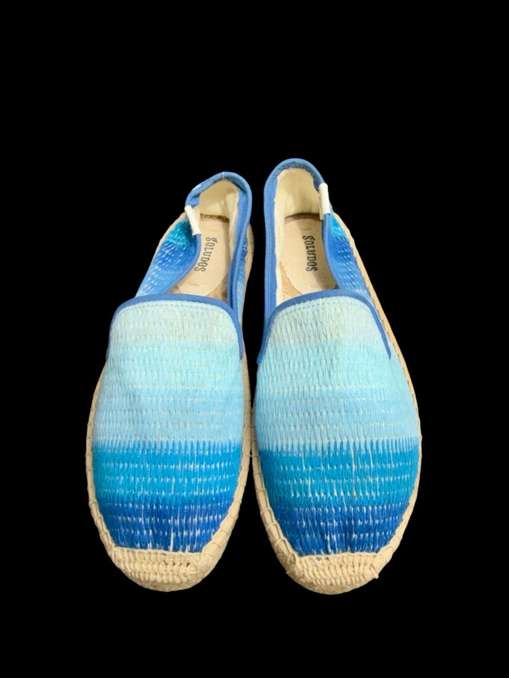 SOLUDOS Platform Espadrilles Blue Ombré 8.5 NEW